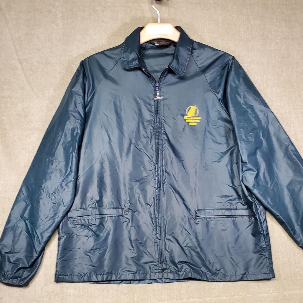 Vintage Duckster Mountaineer Athletic Club Windbreaker Jacket Navy Blue Mens M